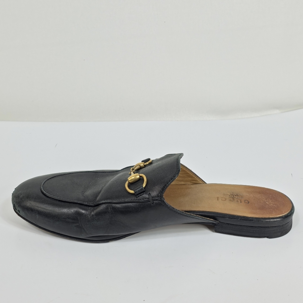 Gucci Princetown Mules Horsebit Black Leather Slipper EU 38.5 US 8 - Picture 8 of 16